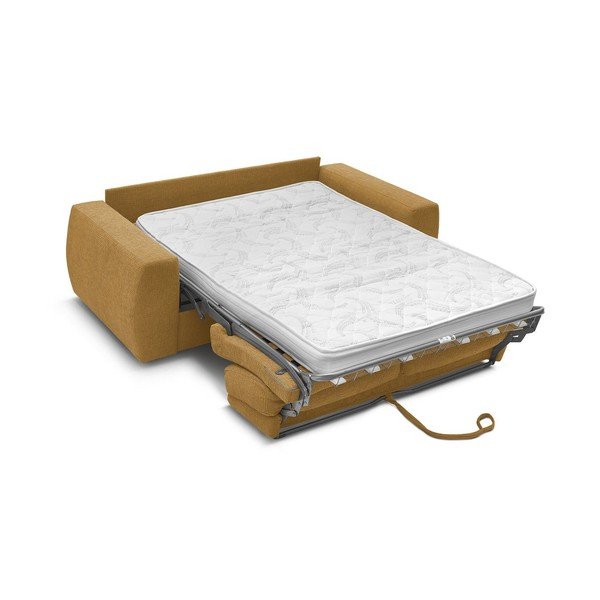 Šenilldiivan igapäevaseks magamiseks/voodiks sinepikarva värvi 220 cm Hugo - Bobochic Paris-image-4