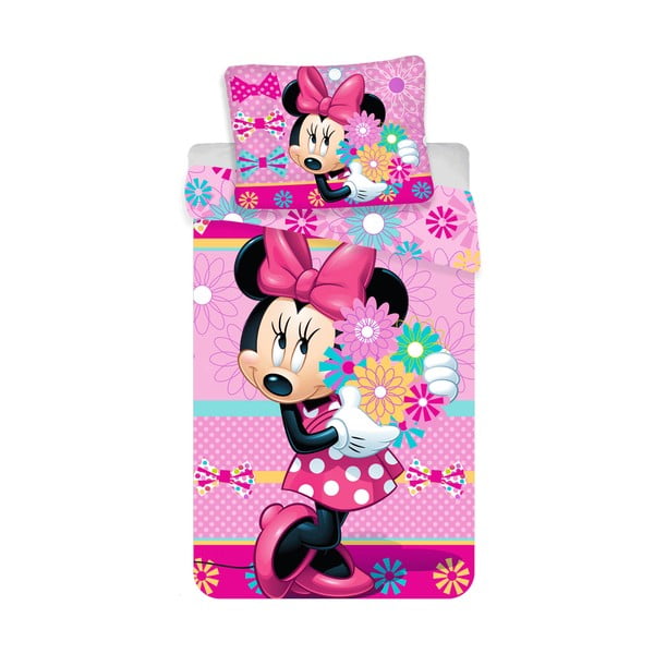 Puuvillane laste voodipesu üheinimesevoodile 140x200 cm Minnie - Jerry Fabrics