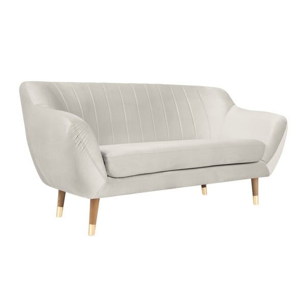 Kreemjas sametne diivan , 158 cm Benito - Mazzini Sofas-image-2