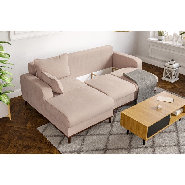 Beež velvetist nurgadiivan (vasak nurk) Beata - Ropez-image-1