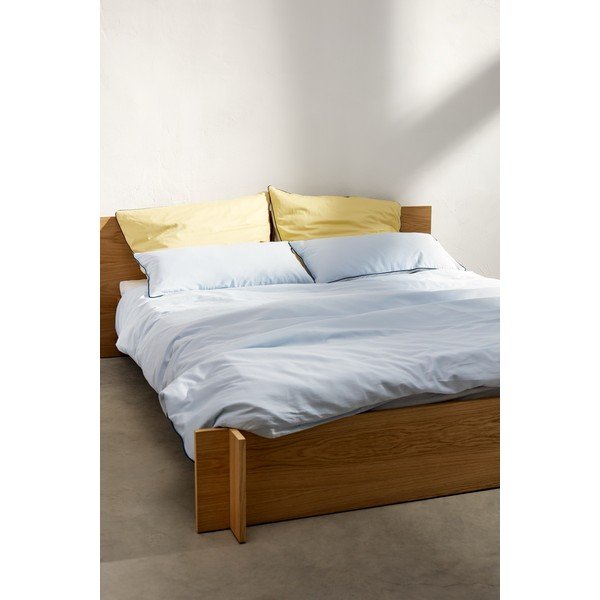 Helesinine puuvillasatiinist tekikott kaheinimesevoodile 200x200 cm Oba - noo.ma-image-1