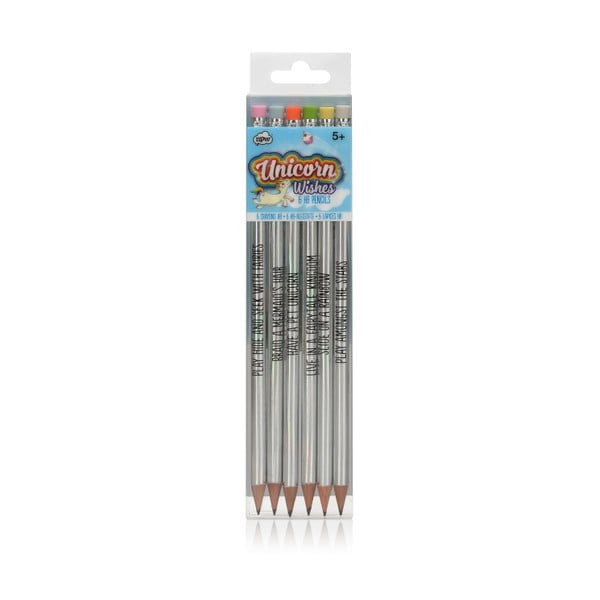 Sada 6 tužek npw™ Unicorn Holographic Pencils