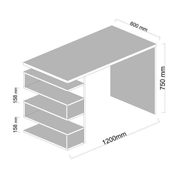 Bílý pracovní stůl Gardo Snake-image-1