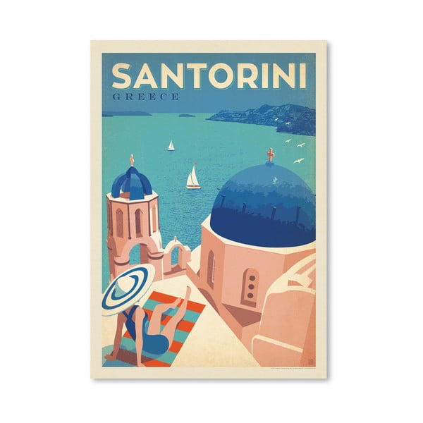 Plakát Americanflat Santorini, 42 x 30 cm