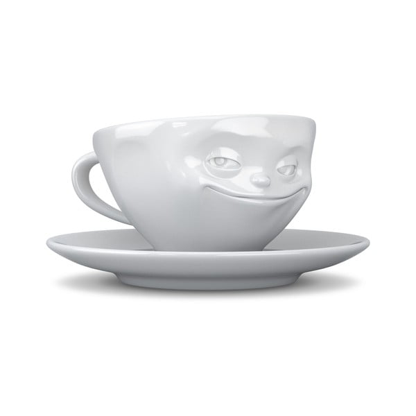 Valge portselanist kohvitass Smiley, maht 200 ml - 58products