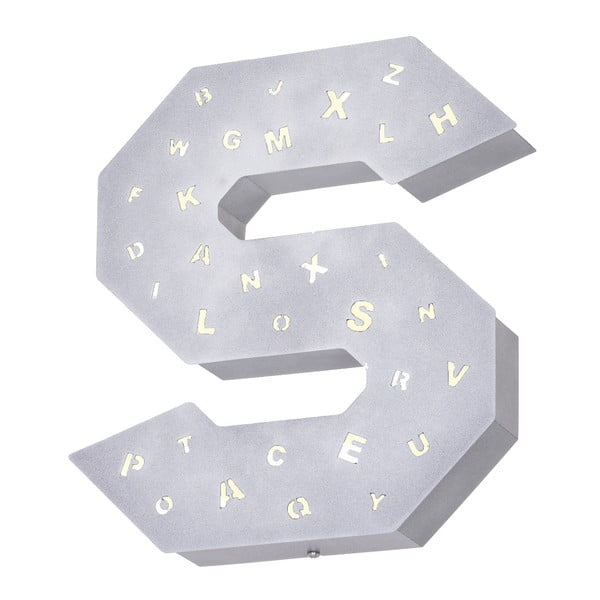 Šedá světelná dekorace ve tvaru písmene Glimte Letter S
