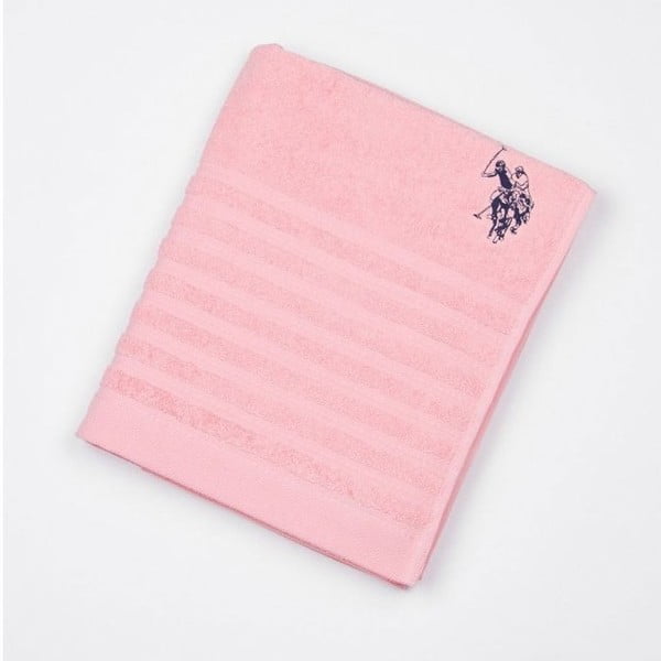 Osuška US Polo Bath Towel Pink, 90x150 cm
