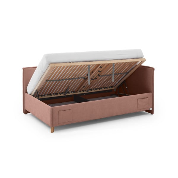 Roosa lastevoodi koos panipaigaga 90x200 cm Fun - Meise Möbel-image-2