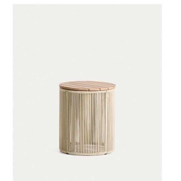 Ümmargune aialaud akaatsiaplaadiga ø 40 cm Dandara - Kave Home-image-3
