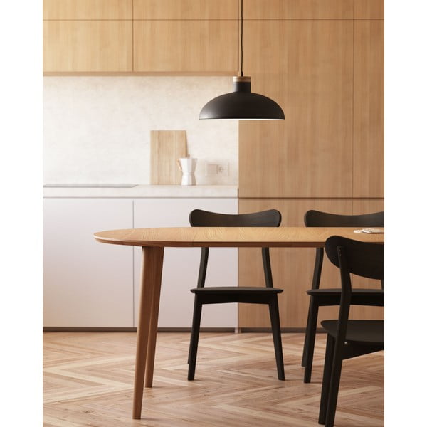 Tammedekooriga ümmargune kokkupandav söögilaud ø 90 cm Oqui - Kave Home-image-2