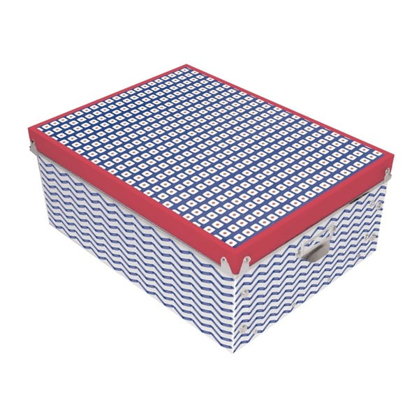 Červenomodrý úložný box Incidence Nautic Mix, 34,5 x 26 cm