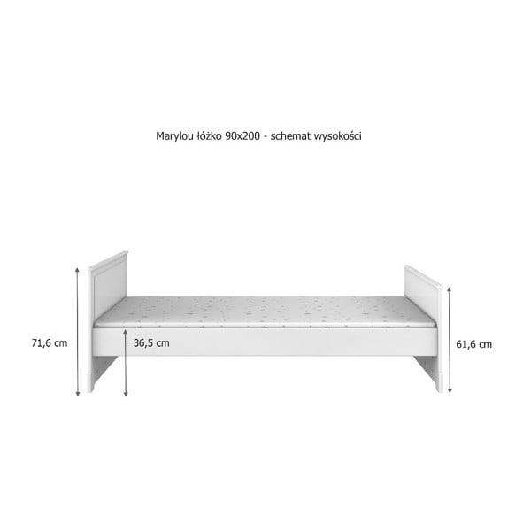 Valge lastevoodi , 90 x 200 cm Marylou - BELLAMY-image-2