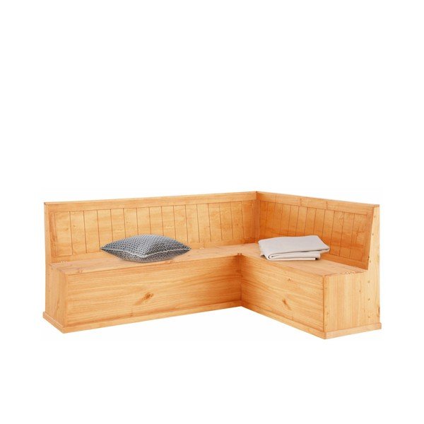 Rohová lavice z borovicového dřeva s úložným prostorem Støraa Silas-image-1