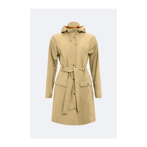 Béžový dámský plášť s vysokou voděodolností Rains Curve Jacket, velikost XS / S