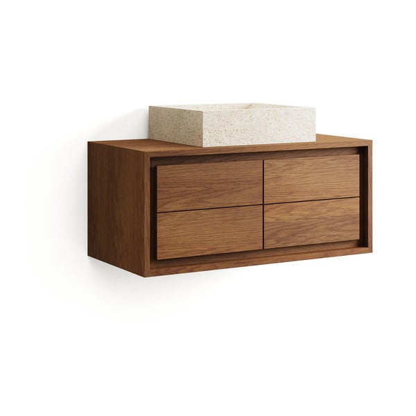 Madal tiikpuidust valamukapp 90x40 cm Kenta - Kave Home-image-3