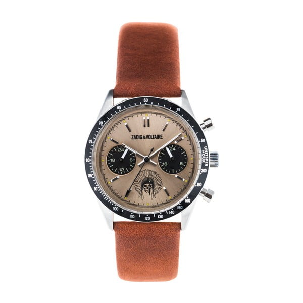 Dámské hodinky s hnědým koženým páskem Zadig & Voltaire Teddy