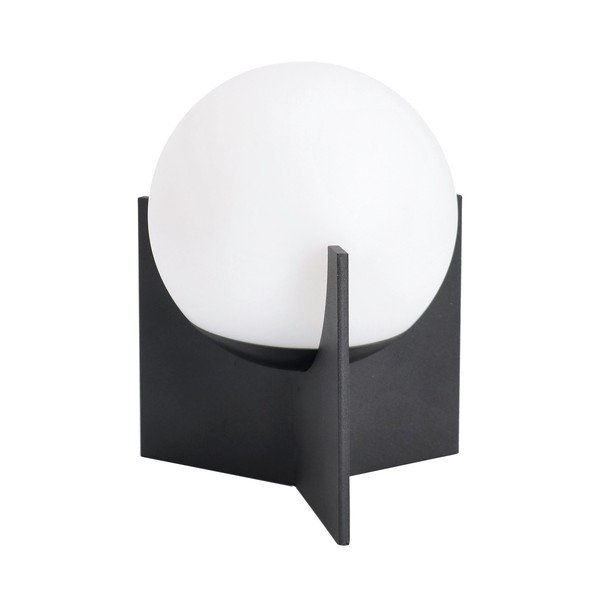 Must metallist hämardatav LED-laualamp plastvarjuga (kõrgus 16 cm) Cardamom - Bizzotto