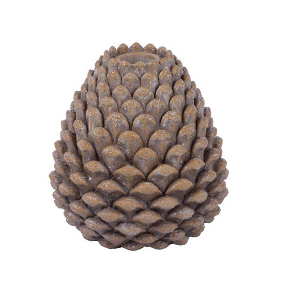 Pruun küünlajalg männikäbi kujuga , kõrgus 12 cm - Ego Dekor-image-1