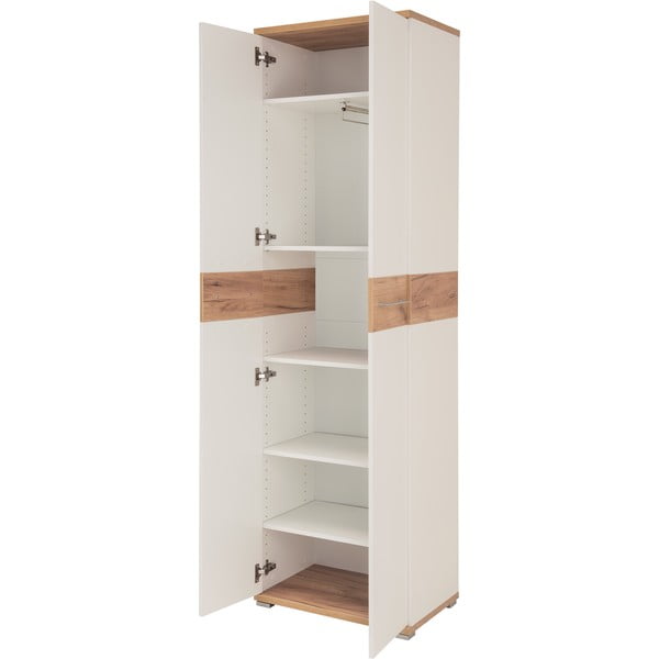 Valge naturaalne tamme värvi riidekapp 59x199 cm Topix - Germania-image-3