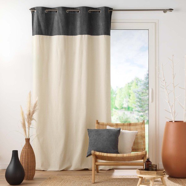 Antratsiitne-beež kardin 140x240 cm Tessa - douceur d'intérieur-image-2