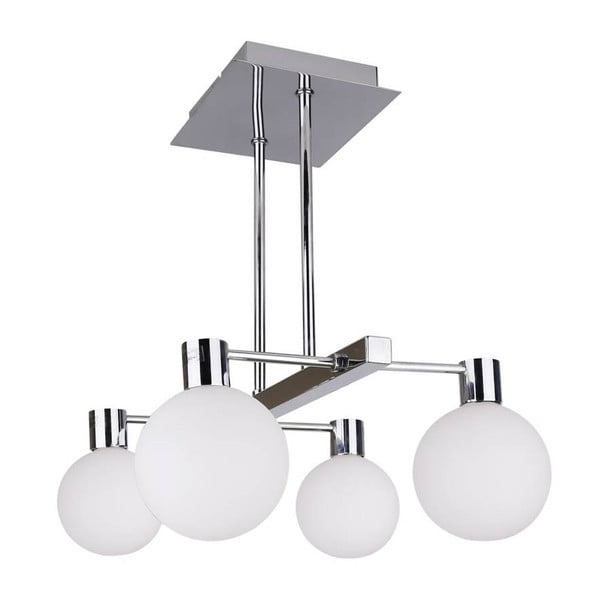 Hõbedane rippvalgusti klaasist lambivarjundiga 38x35 cm Maldus - Candellux Lighting