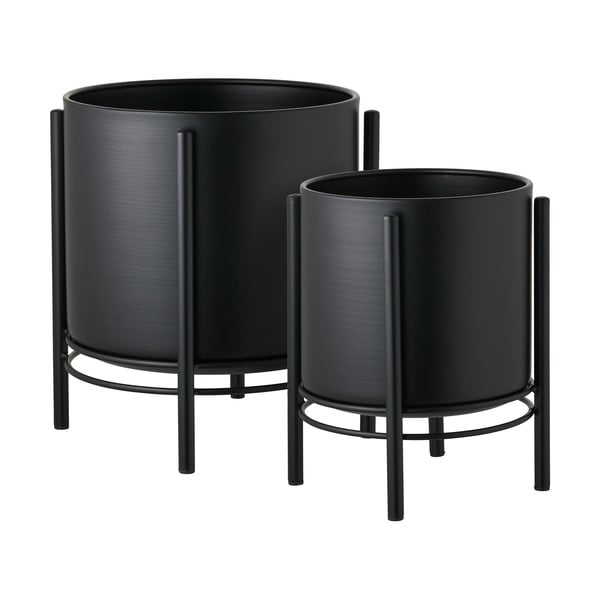 Metallist lillepoti ümbrised komplektis 2 tk Svarta – House Nordic