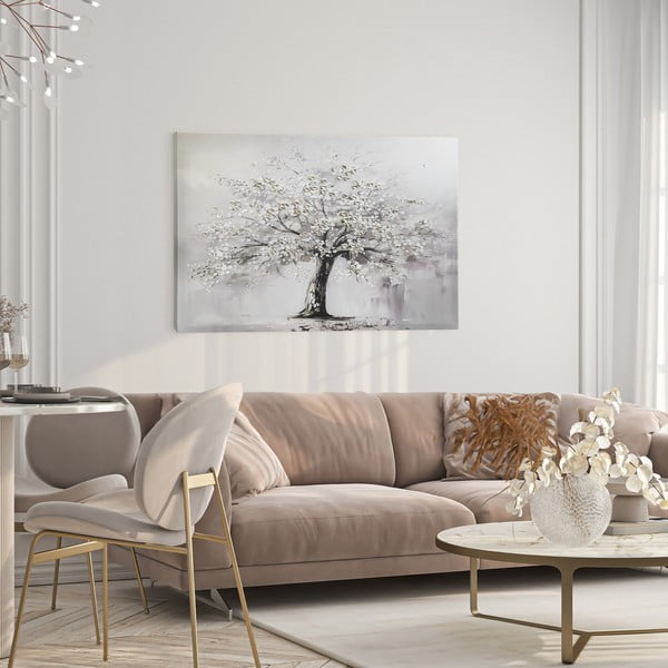 Käsitsi maalitud elementidega maal 70x100 cm White Tree - Styler-image-1