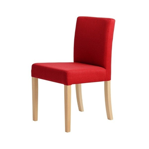 Červená židle s přírodními nohami Custom Form Wilton