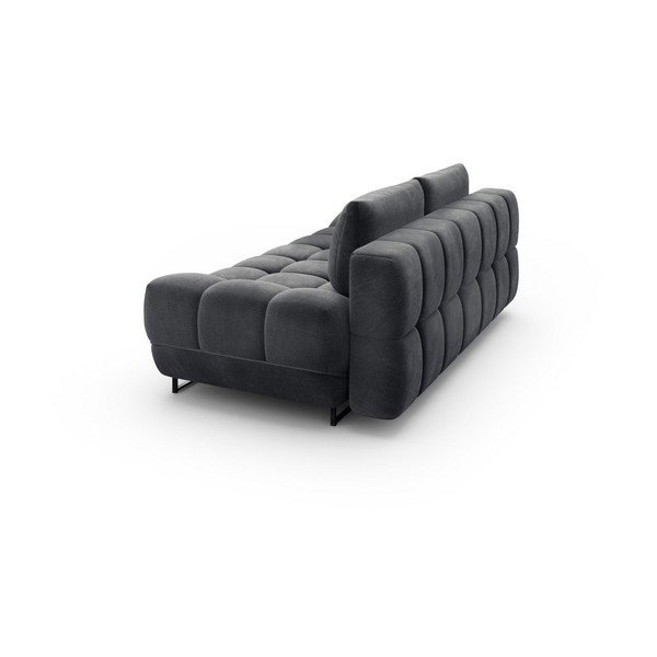Tmavě šedá třímístná rozkládací pohovka se sametovým potahem Windsor & Co Sofas Cirrus-image-3