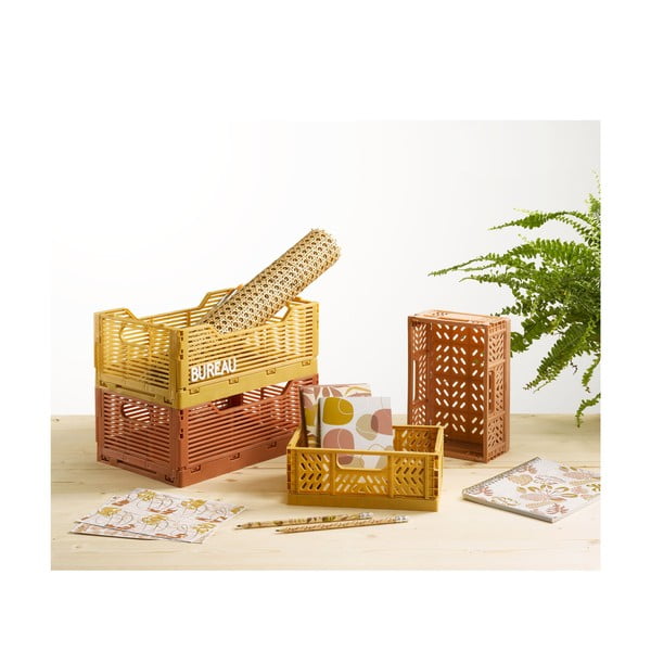 Lõhevärvi plastikust hoiukarp 21x14,5x8 cm - Homéa-image-3