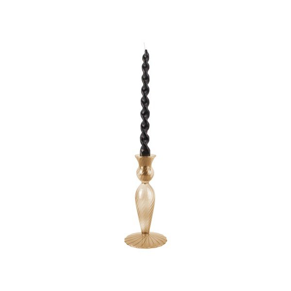 Helepruunist klaasist küünlajalg, kõrgus 17 cm Swirl - PT LIVING-image-3