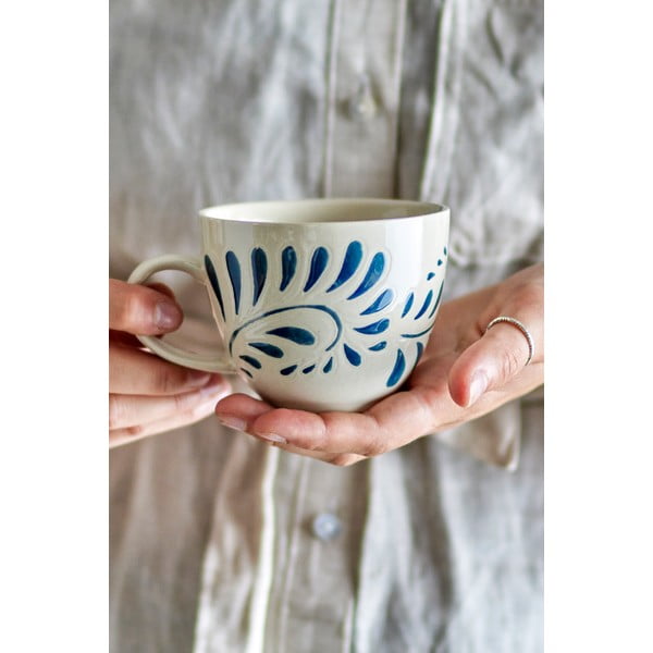 Valge-sinine kivikeraamikast kruus 240 ml Heikki - Bloomingville-image-2