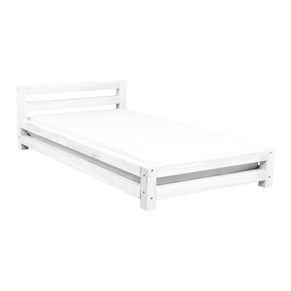Bílá jednolůžková postel z smrkového dřeva Benlemi Single, 120 x 200 cm