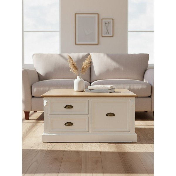 Valge diivanilaud kuusepuudega 90x90 cm Hardwick - Premier Housewares-image-4