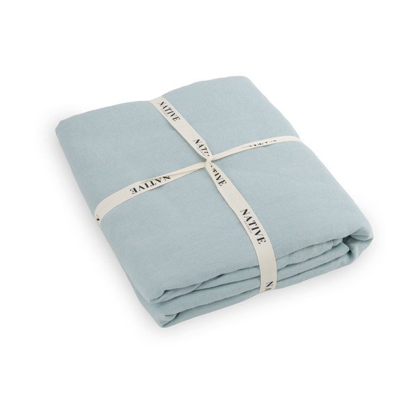 Helesinine linane voodipesu kaheinimesevoodile 200x200 cm Aqua - Native Natural-image-3