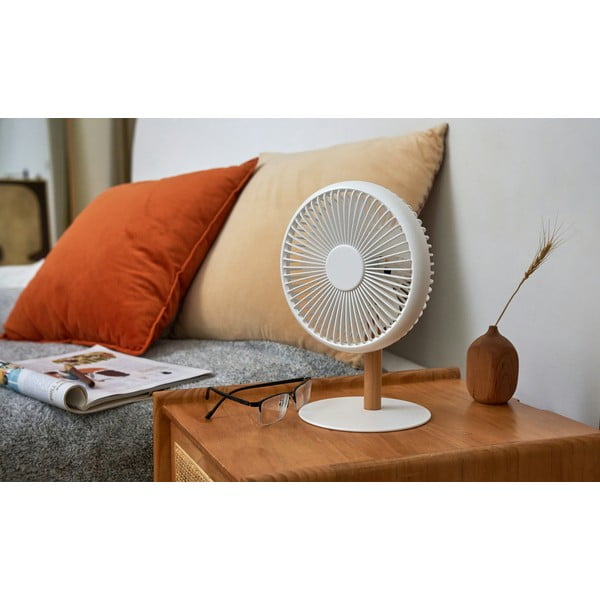 Kreemikas laualamp puldiga ventilaatoriga (kõrgus 26 cm) Beyond - Gingko-image-4