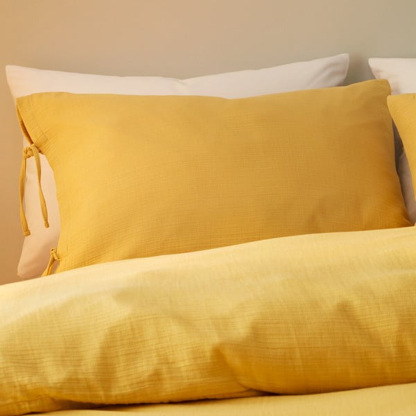 Kollane musliinist voodipesu üheinimesevoodile 135x200 cm Afra - Pineapple Elephant-image-1