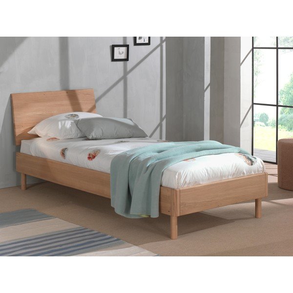 Tammepuidust üheinimesevoodi koos voodipõhjaga 90x200 cm Forrest - Vipack-image-1