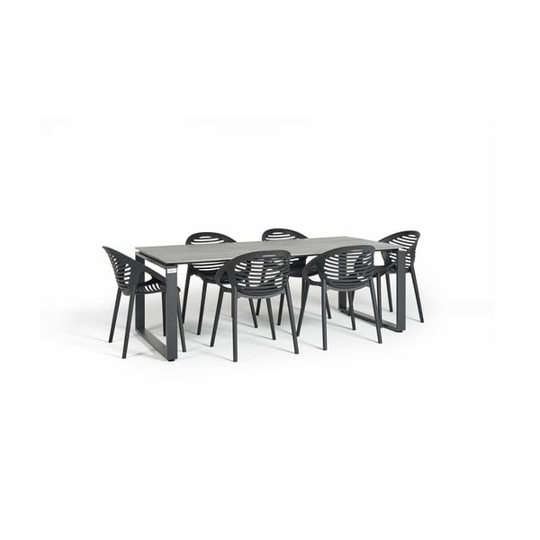Aia söögikomplekt 6 inimesele musta tooliga Joanna ja lauaga Strong, 210 x 100 cm Strong & Joanna - Bonami Selection