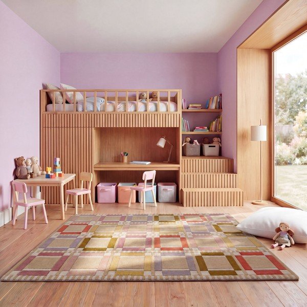 Käsitsi kootud villane vaip naturaalses värvitoonis 140x200 cm Quadro Wool - Flair Rugs-image-2