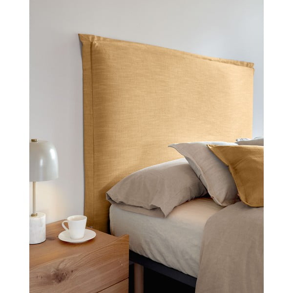 Kollane olsterdatud voodipeats 186x106 cm Tanit - Kave Home-image-3