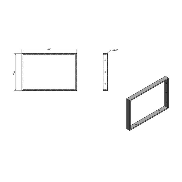 Must terasest tööpinna tugi  49x4 cm – Sapho-image-3