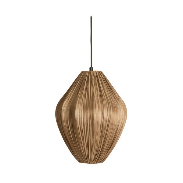 Pruun ripplamp tekstiilist varjuga, ø 12 cm Verita - Light & Living