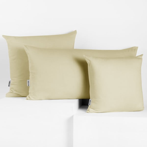 Sada 2 šedobéžových bavlněných povlaků na polštáře DecoKing Amber Beige, 40 x 40 cm-image-1