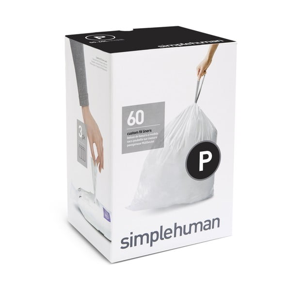 Prügikotid pingutuspaelaga, komplekt 60 tk, 60 l, P – simplehuman