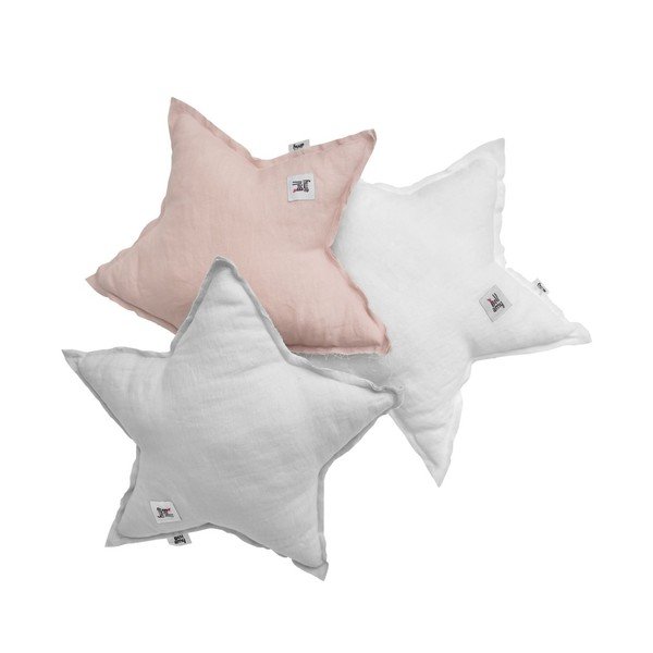 Hall laste linasest riidest padi tähe kujuga Stone Gray - BELLAMY-image-2