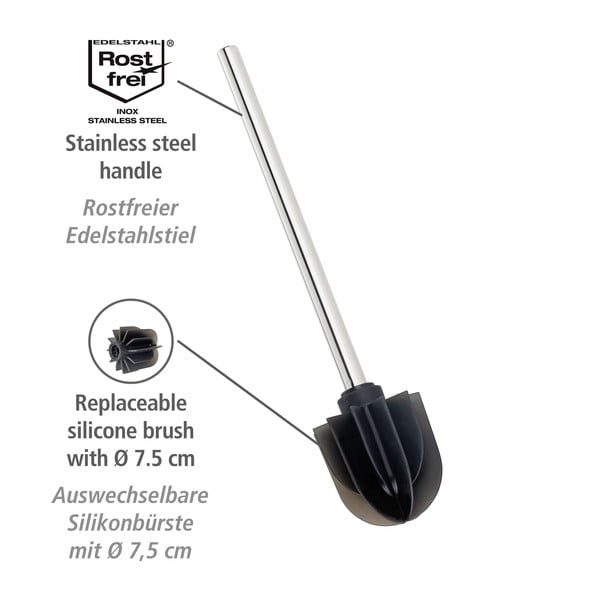 Must silikoonist tualetthari metallist hoidikuga - Wenko-image-2