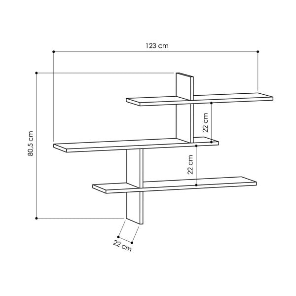Tammepuust riiul 123 cm Leo - Kalune Design-image-4