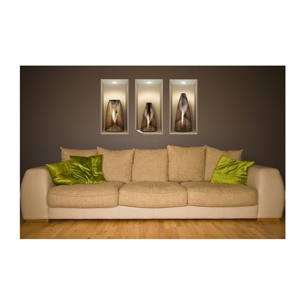 3 kleebise komplekt 3D efektiga puidust vaasidega - Ambiance-image-4