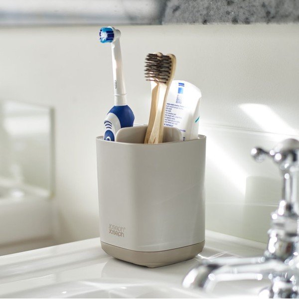 Beež plastikust hambaharjatops EasyStore - Joseph Joseph-image-1
